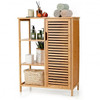 Bamboo Bathroom Storage Cabinet with Single Door-Natural