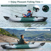 Sit-on-Top Fishing Kayak Boat With Fishing Rod Holders and Paddle-Gray