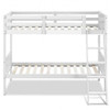 Twin Size Wooden Bunk Beds Convertible 2 Individual Beds-Brown