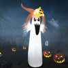 6 Feet Halloween Inflatable Blow Up Ghost with Pumpkin and LED Lights