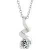 Rhodium Plated Finish Twist Pendant