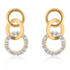 Goldtone Finish Triplet Hooplet Earrings