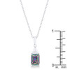 Classic Mystic Cubic Zirconia Rhodium Drop Necklace