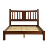 Queen Farmhouse Style Solid Wood Platform Bed Frame with Headboard in Cherry