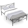 Full Size Modern Black Metal Platform Bed Frame with Headboard and Footboard