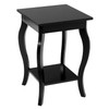 Stylish Nightstand End Table in Black Wood Finish - Set of 2