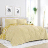 King Size 3 Piece Yellow Reversible Daisy Medallion Stripped Comforter Set King Size 3 Piece Yellow Reversible Daisy Medallion Stripped Comforter Set