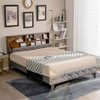 Full Size Velvet Upholstered Open/Close Storage Headboard Platform Bed