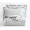 Full Size Grey Stone Washed Ruffled Edge Microfiber Comforter Set