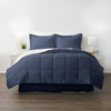 Twin XL Navy Microfiber Baffle-Box 6-Piece Reversible Bed-in-a-Bag Comforter Set