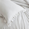 Queen Oversized Grey Ruffled Edge Microfiber Comforter Set