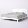 King Traditional Solid Oak Wooden Platform Bed Frame with Headboard in White