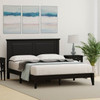 Queen Traditional Solid Oak Wooden Platform Bed Frame with Headboard in Black