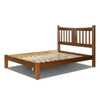 Queen Farmhouse Style Solid Wood Platform Bed Frame with Headboard in Walnut
