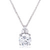 Simple Rhodium Plated 9mm Clear CZ Pendant