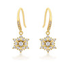 Dainty Gold Plated Snowflake Drop Earrings