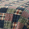 Full / Queen Farmhouse Red Navy Plaid 100-Percent Cotton Reversible Quilt Set