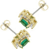 Emerald Flower Stud Earrings