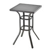 24 Inch Patio Bar Height Table with Aluminum Tabletop and Adjustable Foot Pads