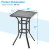 24 Inch Patio Bar Height Table with Aluminum Tabletop and Adjustable Foot Pads