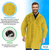 Pack of 50 Yellow Polypropylene Lab Coats XX-Large Size. Unisex Disposable Labcoats 44" Long. Hook 