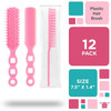 Pink Vent Hairbrush 8'; Hard Bristle Brush for Hair Pack of 12; Plastic Hair Brushes for Women and 