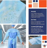 EZGOODZ Medical Isolation Gowns Disposable X-Large 45 Inch, Pack of 10 Blue Hospital Disposable Gow