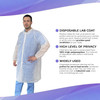 AMZ Medical Supply Disposable Lab Coat 3X-Large. Adult Lab Coat Disposable Collar Gowns. 35 gsm Pol