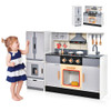 Wooden Chef Play Kitchen and Refrigerator with Realistic Range Hood and Roaster