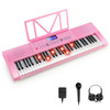 61-Key Electric Piano Keyboard for Beginner-Pink