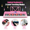 61-Key Electric Piano Keyboard for Beginner-Pink
