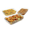 Glass 3-Piece Bakeware Oven Safe Casserole Baking Dish Set - Dishwasher Safe