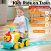 6V Electric Kids Ride On Car Toy Train with 16 Pieces Tracks-Blue