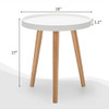 Round Side Sofa Coffee Table with Wooden Tray