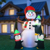 6 Feet Christmas Quick Inflatable Snowman with Penguins