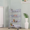 Black/Gray 4 Tier Storage Rack Trolley Cart-Black