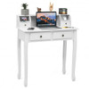 Removable Floating Organizer 2-Tier Mission Home Computer Vanity Desk-white