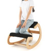 Wooden Rocking Chair with Comfortable Padded Seat Cushion and Knee Support-Black Wooden Rocking Chair with Comfortable Padded Seat Cushion and Knee Support-Black