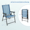 2 Set of Patio Dining Chair with Armrests and Metal Frame-Blue
