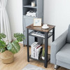 3-Tier Industrial End Table with Metal Mesh Storage Shelves