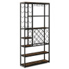 Industrial Floor Wine Rack with 3 Rows of Stemware Racks