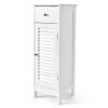 Woodern Bathroom Floor Storage Cabinet with Drawer and Shutter Door-White