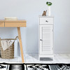 Woodern Bathroom Floor Storage Cabinet with Drawer and Shutter Door-White