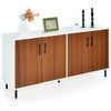 4-Door Kitchen Buffet Sideboard for Dining Room and Kitchen-White