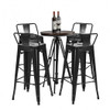 30 Inch Set of 4 Metal Counter Height Barstools with Low Back and Rubber Feet-Gun