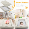 2-in-1 Multi-Purpose Inflatable Toddler Travel Bed Air Mattress Set with Electric Pump-Gray