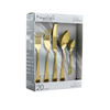 MegaChef Gibbous 20 Piece Flatware Utensil Set, Stainless Steel Silverware Metal Service for 4 in G