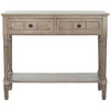 Console Accent Table Traditional Style Sofa Table in Distressed Cream