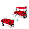 Collapsible Utility Wagon Cart Indoor/Outdoor with Canopy - Red