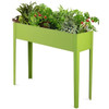 Green Heavy Duty Galvanized Steel Outdoor Elevated Raised Garden Planter